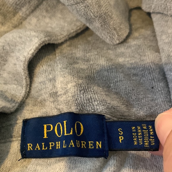 Polo Ralph Lauren grey velour sweatsuit hoodie size s p and pants size xs tp - Picture 4 of 10